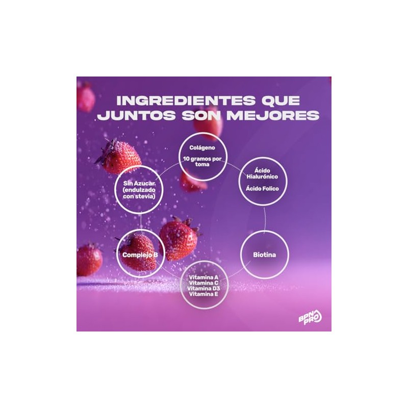Bpn Pro Colágeno Hidrolizado Polvo Sabor Fresa 360 Vitamina Zinc