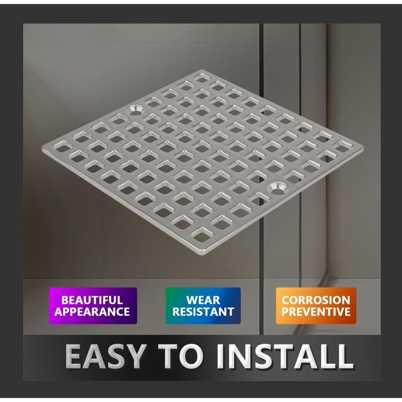 4" Shower Drain Cover Replacement Nickel Brushed, Shower Drain Grate