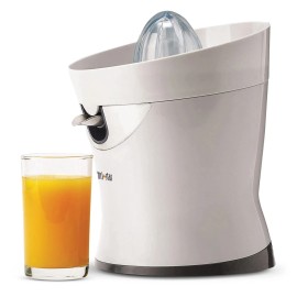 Tribest Stainless Steel Citrus Juicer with Strainer and Spout Electric White Finish