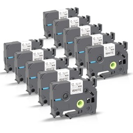 P PUTY Labelling Device Tapes as Replacement for Brother P-touch Label Tape TZe Label Tape TZ Tape 12 mm 0.47 Compatible with Tze 12 mm Ptouch Label Tape for PT-H105 PT-P300BT PT-H107B, 10 Rolls