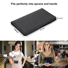 EcoVision Server Book for Waitress/Waiter Book, Premium Pu Leather Waitress Book with Money Zipper Pocket, Fits in Server Apron and Holds Receipts, Pocket Money, and Guest Check for Restaurants