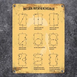 Metal Sign with Dressage Riding Hoof Strike Motif