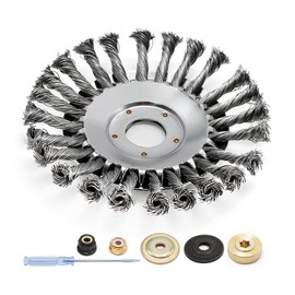 ZUDKSUY 6 inch Rotating Wire Brush Diameter 5.90inch Trimmer Head Kit Weed Cutter Brush Center Hole Diameter 1inch (1 Brush + 2 Packs of Different adapters)