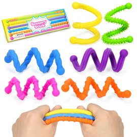 Fidget Toys Sensory Stick: Textured Sensory Toy Suitable for Children and Adults, Relieves Stress and Anxiety, Classroom Travel Essentials, 6PCS， Suitable for Autism and ADHD.