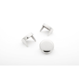 1/2" (13mm) Silver Flat Circle Studs - Pack of 100