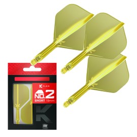 TARGET Darts K Flex Integrated Dart Flights And Shafts, No.2 Yellow (Short) | Pack Of 3 K-Flex – No2, Kflex All In One Moulded Dart Flight & Stem | Professional Dart Accessories