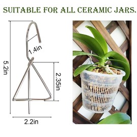 YjiaYjiaY 24 Pcs Plant Hooks for Hanging, Clips for Clay Pot, Wall Mounted Plant Holder Hooks, Plant Hangers Outdoor, Stainless Steel Pot Holder for Hanging Planters (Rear-Mounted Style)