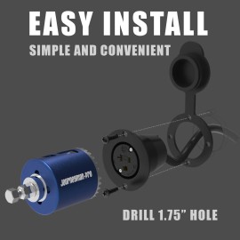 Journeyman-Pro BLACK 125V 20A Flanged Outdoor Power Outlet Receptacle RV Boat 110V 5-20 5379 - No Cover/Cap