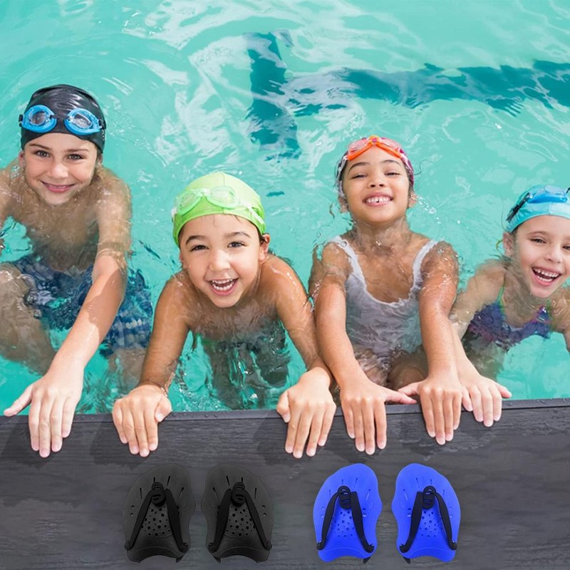 Swim Hand Paddles Swimming Training Paddles with Adjustable Straps Contour