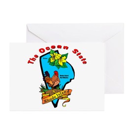 CafePress Rhode Island Pride Greeting Card (20-pack), Note Card with Blank Inside, Birthday Card Matte