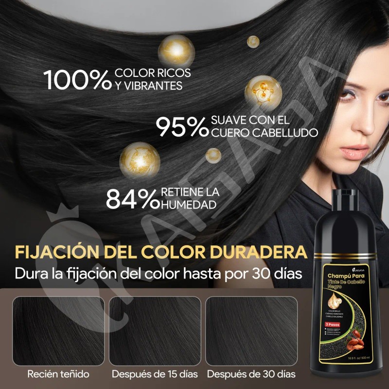 Kaisasa Shampoo Con Tinte Cubre Canas Con Aceite De Argn