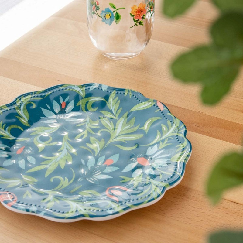 Tarhong TT20746576 Chinoise Ribbotanical Salad Plate, 9.1 inches (23 cm),