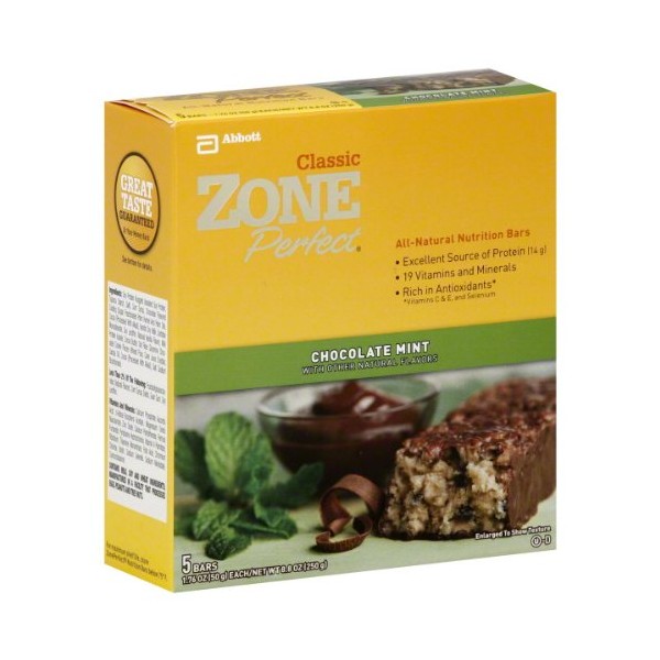 Zone Perfect Nutrition Bars, Chocolate Mint, 8.8 oz (Pack of 4)
