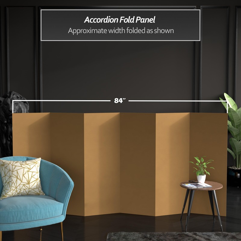4 ft. Short Brown Temporary Cardboard Folding Screen - 6
