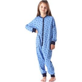 Merry Style MS10-223 Girls' Romper, Sleeping Suit with Hood, Blue Dots, 122-128