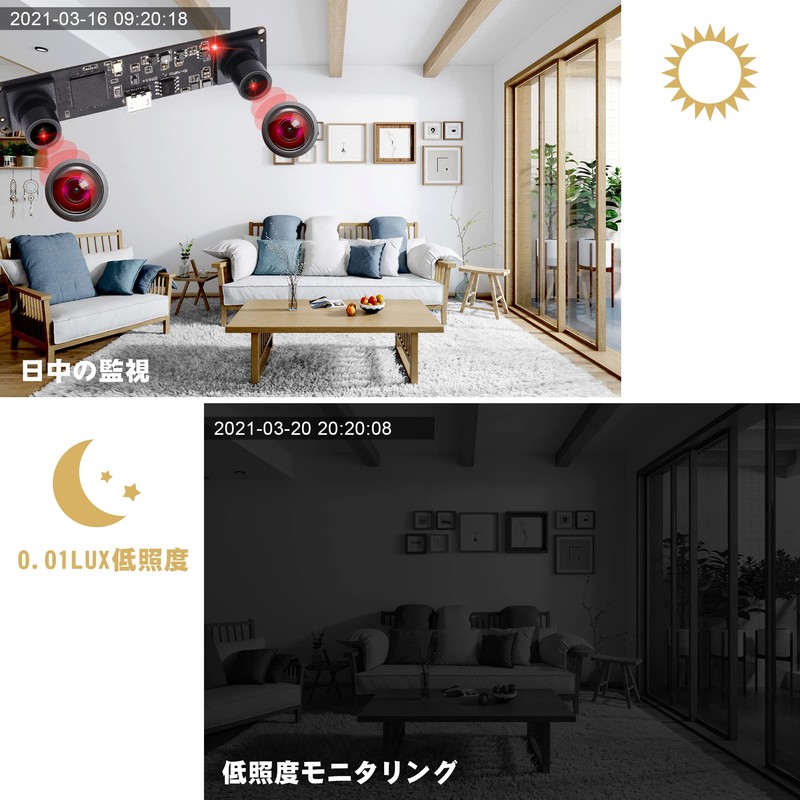 ELP HD USB Camera Dual Lens High Speed 60fps Webcam