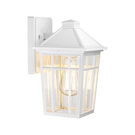 Darkaway Outdoor Sconce Lights Wall Light Fixtures, Front Porch Light Outdoor Wall Anti-Rust Waterproof Aluminum with Glass Exterior Light Fixture for Patio, Yard, Doorway, Garage(1 Pack, White)