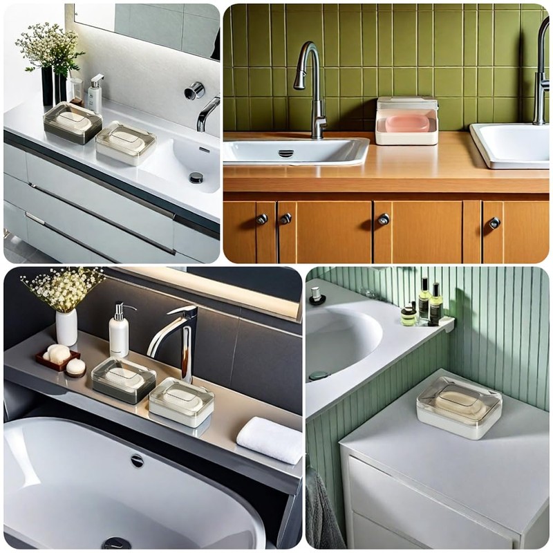 Sbomi Double Layer Removable Soap Dish, Soap Dish with Drain