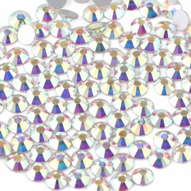 Beadsland 2880pcs Flat Back Crystal Rhinestones Round Gems for Nail Art and Craft Glue Fix, Crystal AB,SS10,2.7-2.9mm