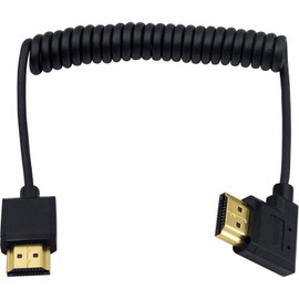 Duttek Cable HDMI 4K, cable HDMI a HDMI, extremo delgado en ángulo recto HDMI macho a macho extensor en espiral para 3D y 4K Ultra HD TV Stick HDMI 2.0 cable convertidor de extensión (extensor HDMI) (1.2 m)