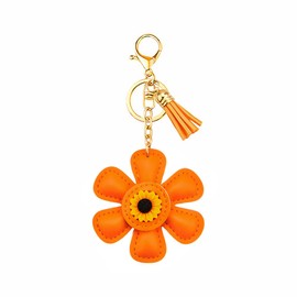 Leather Sunflower Keychain Charm for Bag Purse Backpack Charms Key Chain for Car Keys Charm Women Girls Sun Flower Bag Accessories