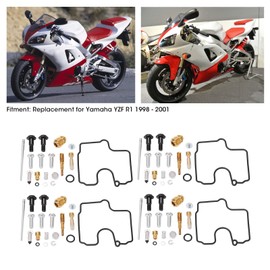Akozon Carburetor Repair Tool 76pcs Motorcycle Carburetor Repair Kit Motorcycle Carburetor Repair Kit for YZF R1 1998-2001