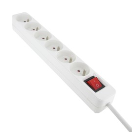 Chacon Power Strip 6 x 16 A with Switch Cable 1 m - 30% Recycled Plastic