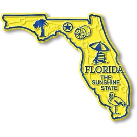 Florida Small State Magnet by Classic Magnets, 2.9" x 2.4", Collectible 3D Rubber Vintage-Style Souvenirs and Gifts Made in The USA