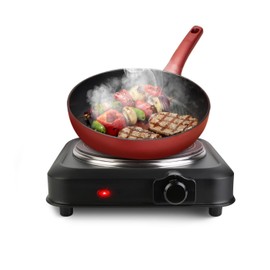 Wilytyres Electric Infrared Burner, Single 1200W Electric Hot Plate, Portable Stove Burners with 7.5” Glass Cooktop, Stepless Temperature Adjustments for Home RV Camping Cooking