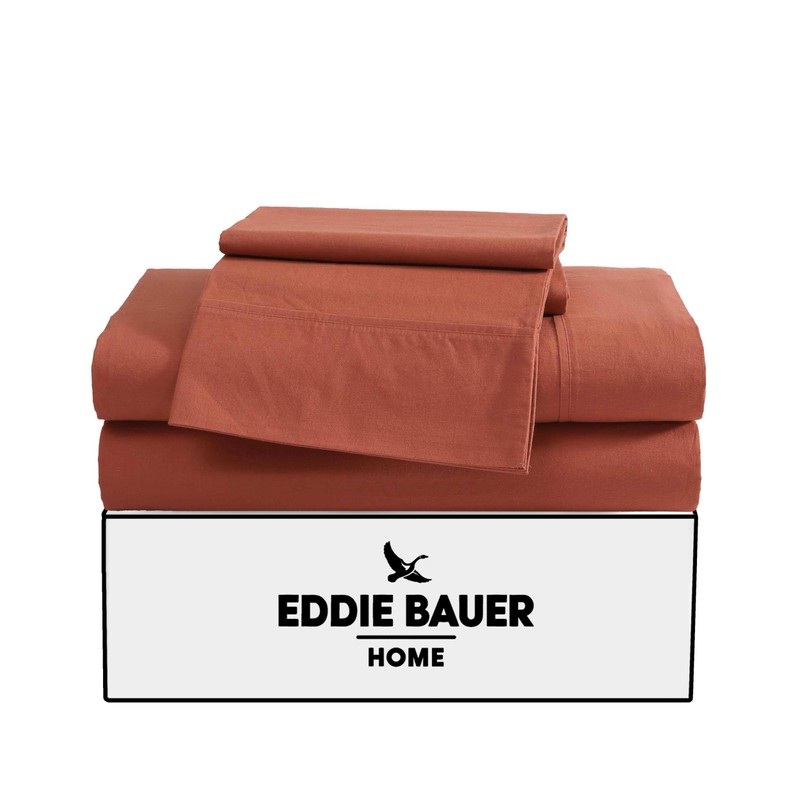 Eddie Bauer - Queen Sheet Set, Washed Percale Bedding Set