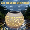 Solar Powered Table Light Waterproof - White Metal Retro Hollowed-Out