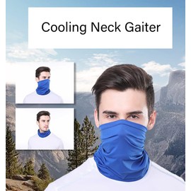 COTIM COYIN 4 Pack Neck Gaiter Face Mask, Sun Cooling Scarf, Breathable Sun Protection Headwear Bandana Cover for Men and Women, Light Blue&Light Purple&Pink&Grey