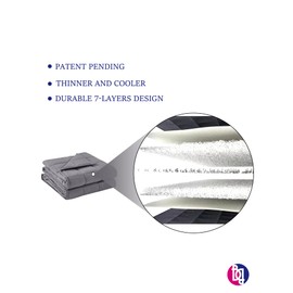 BB BLINBLIN Cooling Weighted Blanket Heavy Blanket, Calm and Sleep, Premium Soft and Comfortable Material and Glass Beads (Dark Grey, 60''x80'' 17lbs), Suit for Adult (~160lb) Use on Queen/King Bed