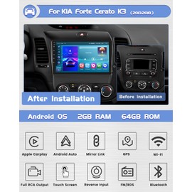 Roinvou [2G+64G] Car Radio for Kia Cerato K3 Forte 2013-2018 with Wireless Carplay/Android Auto, 9 Inch Android 13 IPS Touch Screen Car Stereo, Bluetooth, GPS Navi, WiFi, SWC, 28UI, DSP
