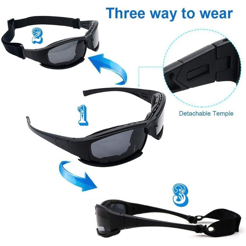 Riloer X7 Protective Goggles Polarized Sport Sunglasses, UV-Rays Resistant Sun