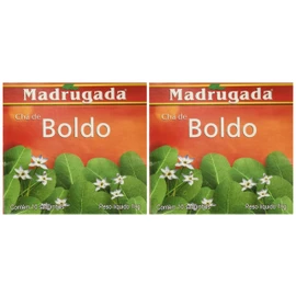 Madrugada - Boldo Tea 10 tea bags - 0.5oz (PACK OF 02) | Chá de Boldo - Herb 10 sachês -15g
