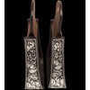 Majestic Ally Western Horse Aluminum Black Engraved Stirrups- Adults (Silver-Black)
