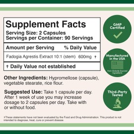 Double Wood Supplements Fadogia Agrestis 600mg Per Serving (180 Capsules) Powerful Extract to Support Athletic Performance (Third Party Tested, Non-GMO, Vegan, Gluten Free) by Double Wood