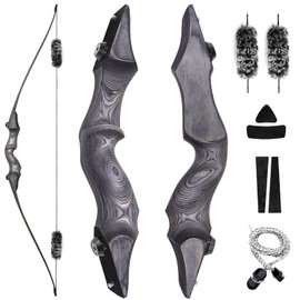 OBTOUTDOOR Archery Takedown Longbow 60inch 20lbs-60lbs Right Hand Traditional Wood Hunting Bows for Target Shooting Practice (25)