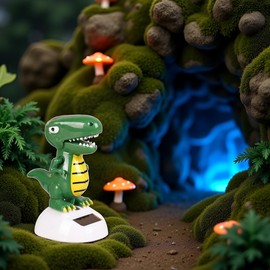 Green Solar Powered Dancing Dinosaur,Car Decor Gift, Swinging Dancer Ornaments,No Battery Required,Desk and Dashboard Decor Home Decor Birthday Gifts Solar Power Kits