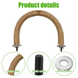 Birds Perch, U-shaped Rope Pole for Parrot, Paw Grinding Stand and Climbing Perch for Parrot, Budgie, Cockatiel, Conures, Finches, Bird Cage Accessories