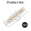 2Stück Französische Haarspinge,Haarspange Gold,Vintage Perle Hair Clip,Malerisch Haarklammer Damen Dünnes