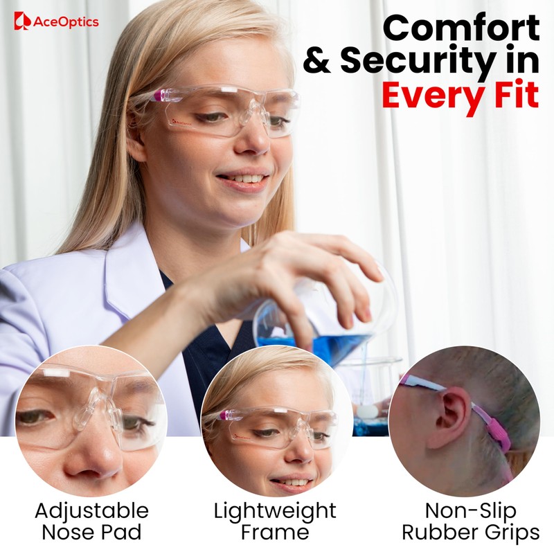 Safety Glasses – ANSI Z87 Certified, 5X Anti-Fog ClearShield™ Lenses