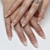 Uñas Postizas Francesas Con Punta Almendrada, Uñas Acrílicas Postizas De