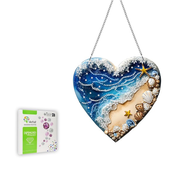 Ginfonr Diamond Painting Kits Hanging Pendant, Beach Diamond Art Kits