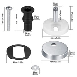 2-Pack Toilet Seat Screw Set 304 Stainless Steel Toilet Seat Mounting Screws with Washers Toilet Lid Hinge Fixings