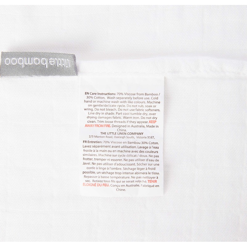 Little Bamboo Muslin Baby Wash Cloths - Pack of 6