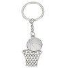 [PATIKIL] Basketball Hoop Keychain Basketball Keychain Silver Tone