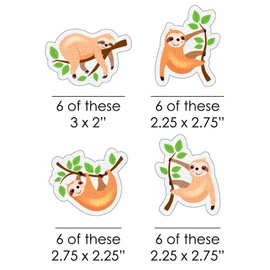 Big Dot of Happiness Let's Hang - Sloth - DIY Shaped Baby Shower or Birthday Party Cut-Outs - 24 Count