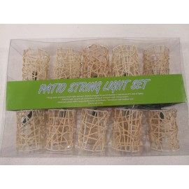 Unbranded Outdoor Patio String Light Set Electric 104 Inches Wicker on metal frame